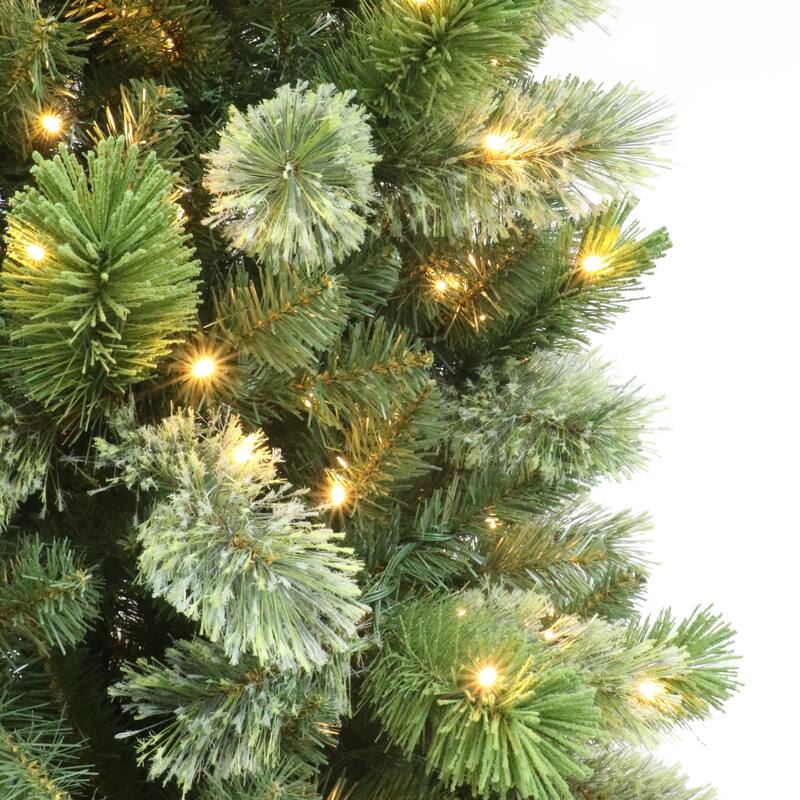 Puleo International 7.5' Pre-Lit Artificial Slim Oklahoma Pine Tree