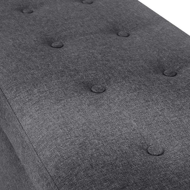 Adeco Rectangle Storage Ottoman Bench for Living Room Bedroom