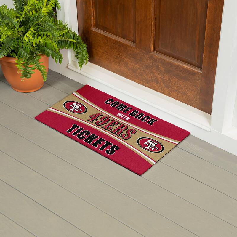 San Francisco 49ers 28 in. x 16 in. PVC "Come Back With Tickets" Trapper Door Mat