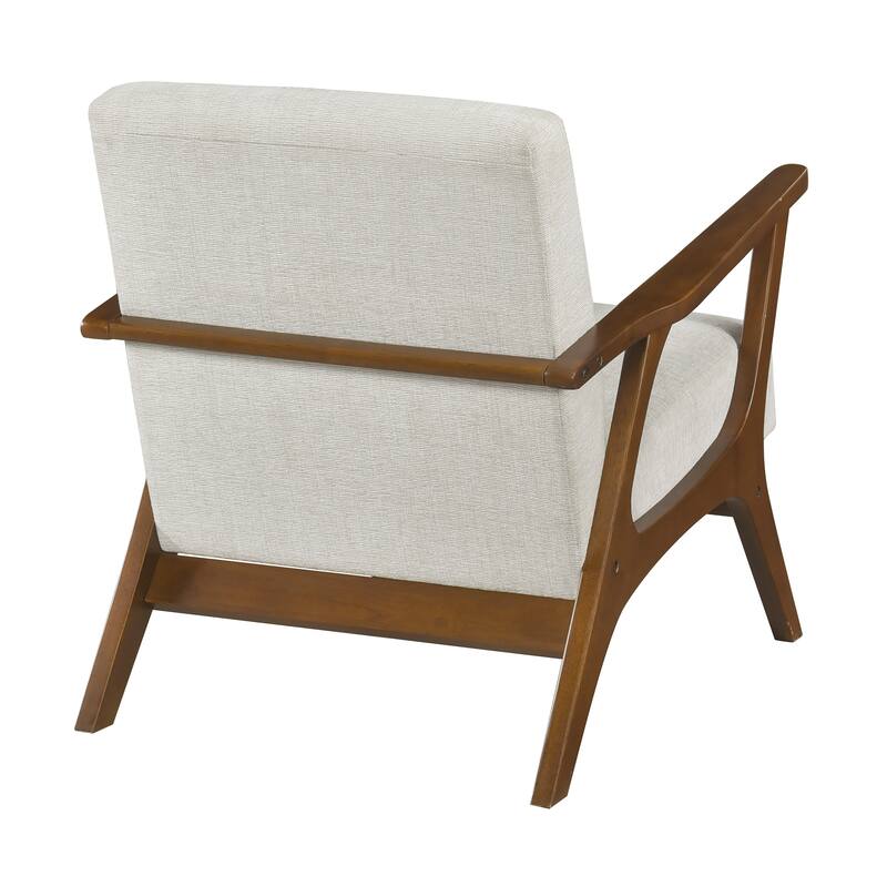 Sutton 27.5" Chenille Accent Chair - Chestnut Finish Solid Wood Frame