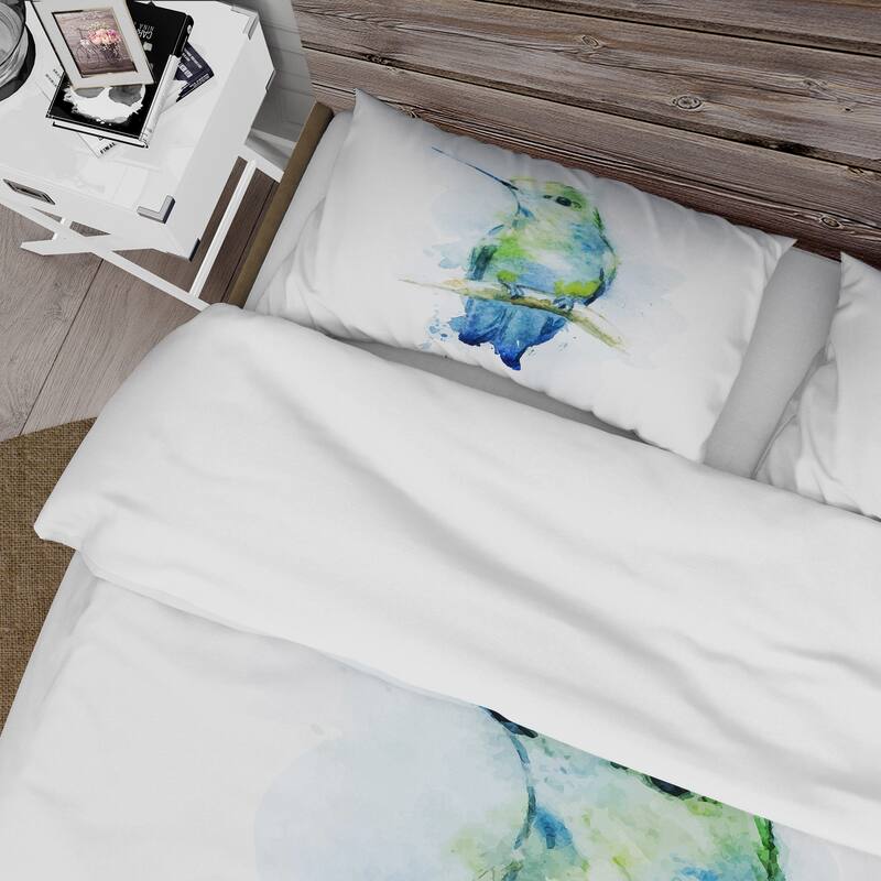 Designart 'Colibri Bird' Traditional Duvet Cover Set