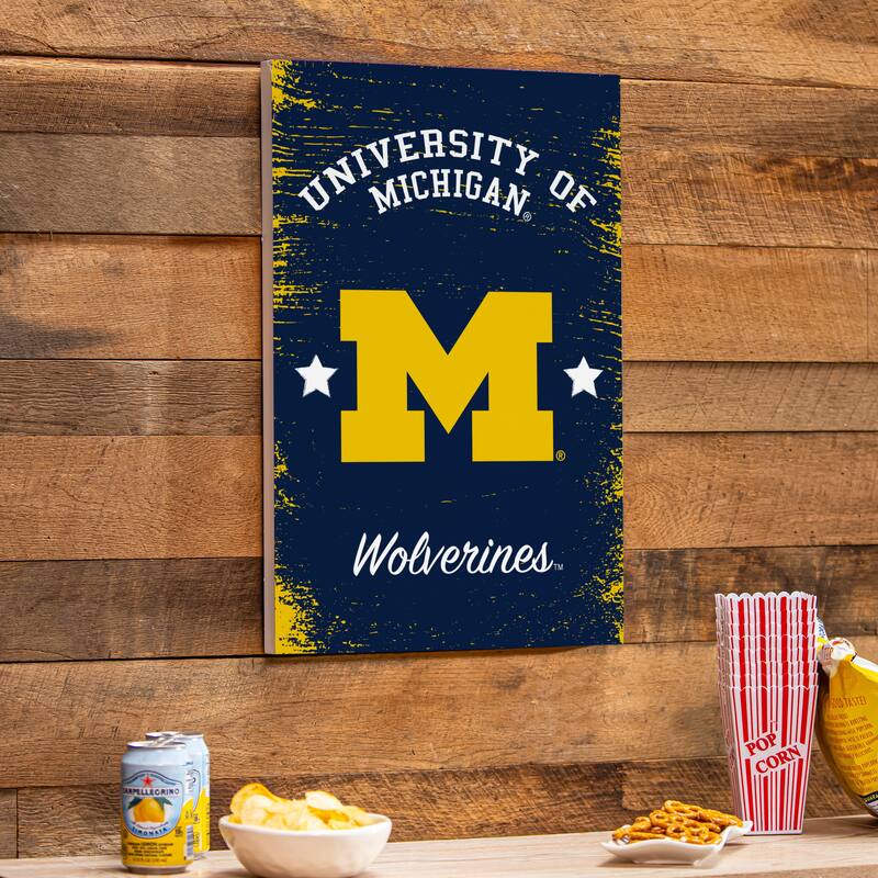 University Of Michigan Wooden Door Decor Wall Sign - Multi-Color - 16 x 24