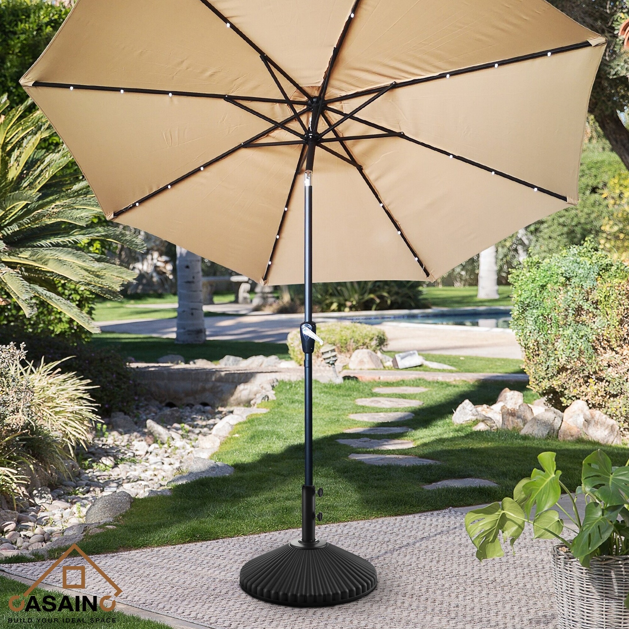 casainc patio umbrella Casainc 9lbs Umbrella Base Stand with 2 Handle Knob - Overstock