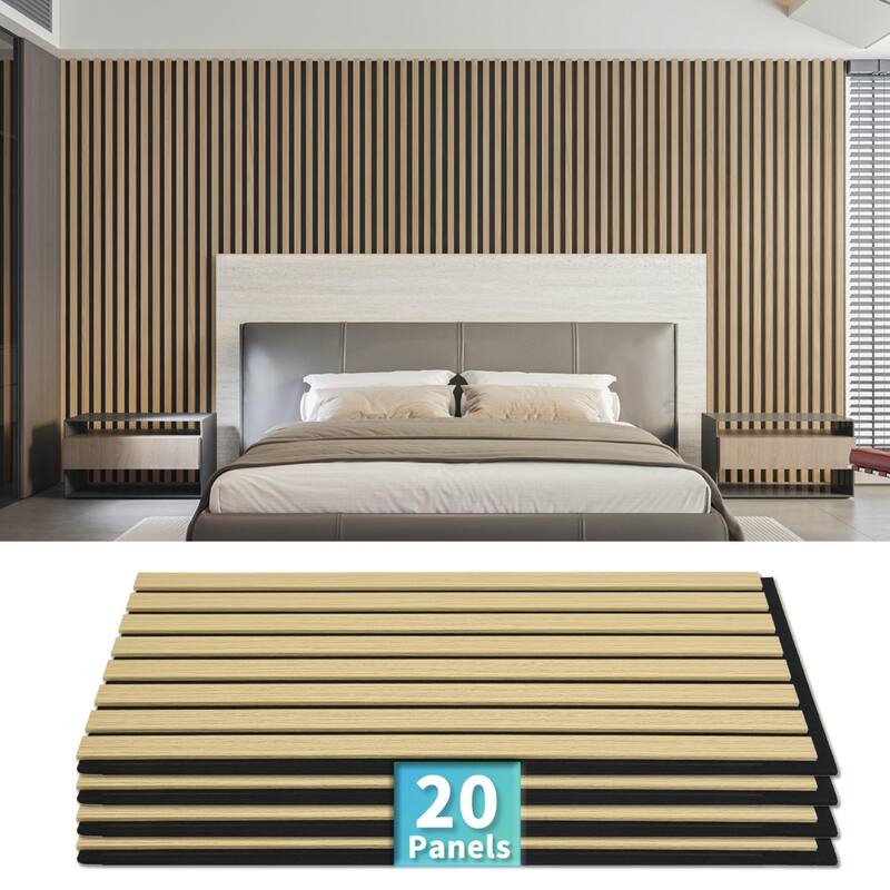 20pcs 24"x12" MDF Slat Wall Paneling Cover 40 Sq.Ft. - Oak