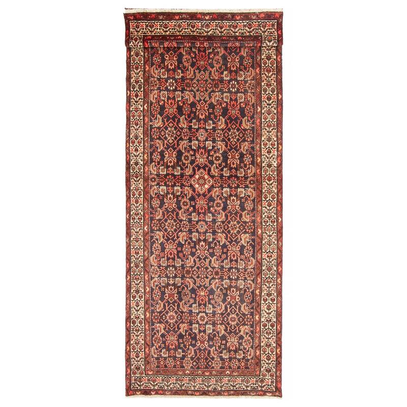 ECARPETGALLERY Hand-knotted Andelz Navy Wool Rug - 3'7 x 9'11 - Dark Navy - 3'7 x 9'11