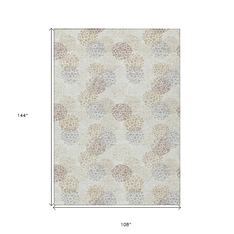 HomeRoots Polka Dot Transitional Rectangle Outdoor Rug