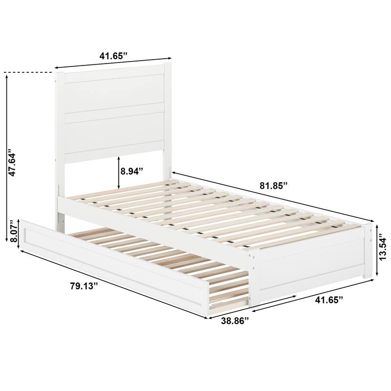 Aveline Wood Platform Bed with Matching Footboard & Trundle