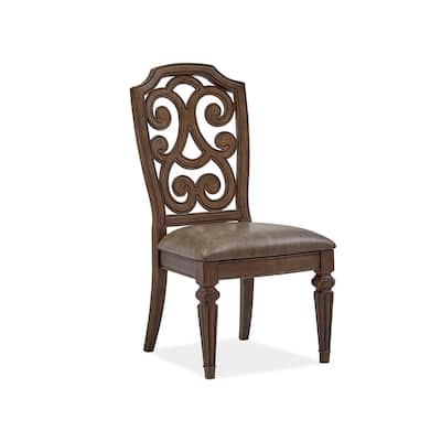 Magnussen Home Durango Willadeene Brown Upholstered Side Chair Two Pack - 21''W x 25''D x 42''H
