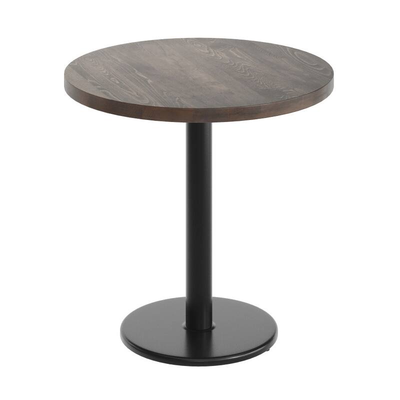 Round Solid Wood Commercial Tabletop with 18" Round Dining Height Base - 30"W x 30"D x 29.5"H