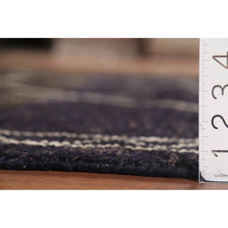 Dark Brown Trellis Moroccan Oriental Area Rug Hand-Knotted Wool Carpet - 5'11"x 9'7"