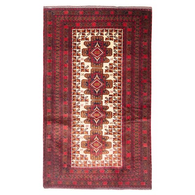 ECARPETGALLERY Hand-knotted Teimani Cream Wool Rug - 3'8 x 6'4