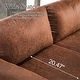 preview thumbnail 46 of 51, Ovios Mid-Century Top-Grain SUEDE Leather Chaise Sofa With Cushions Metal Legs