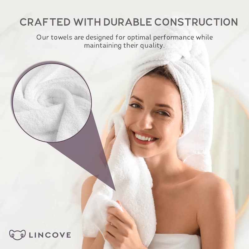 Lincove Large Luxury Bathroom Towel - 100% Cotton, Highly Absorbent, 39.5"x71"
