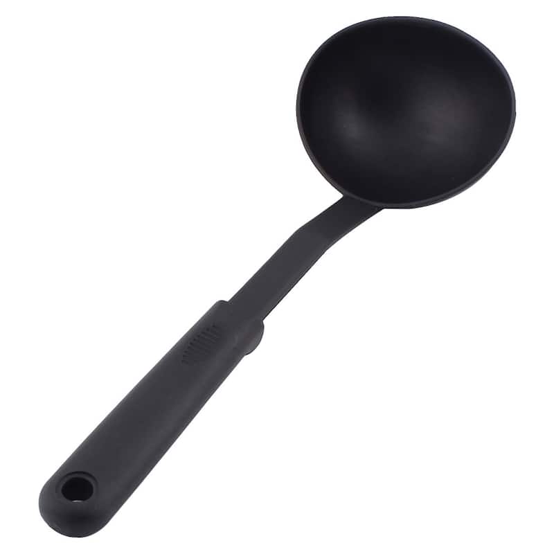 Kitchenware Tableware Plastic Soup Sauce Ladle Spoon Hanging Black - 12" x 3.8"(L*W)