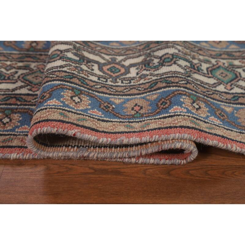 Pink Geometric Hamedan Persian Vintage Area Rug Handmade Wool Carpet - 8'5" x 11'4"
