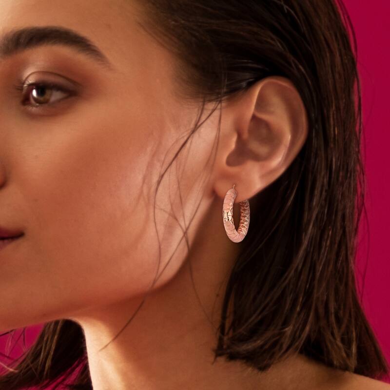 Miadora Hoop Earrings in Rose Plated Sterling Silver