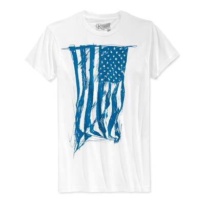 Retrofit Mens Flag Graphic T-Shirt,, White, Small