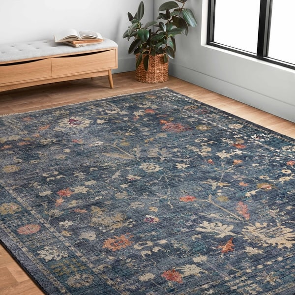 slide 2 of 29, Alexander Home Jewel Boho Distressed Vintage Area Rug 10' x 14' - Navy / Red