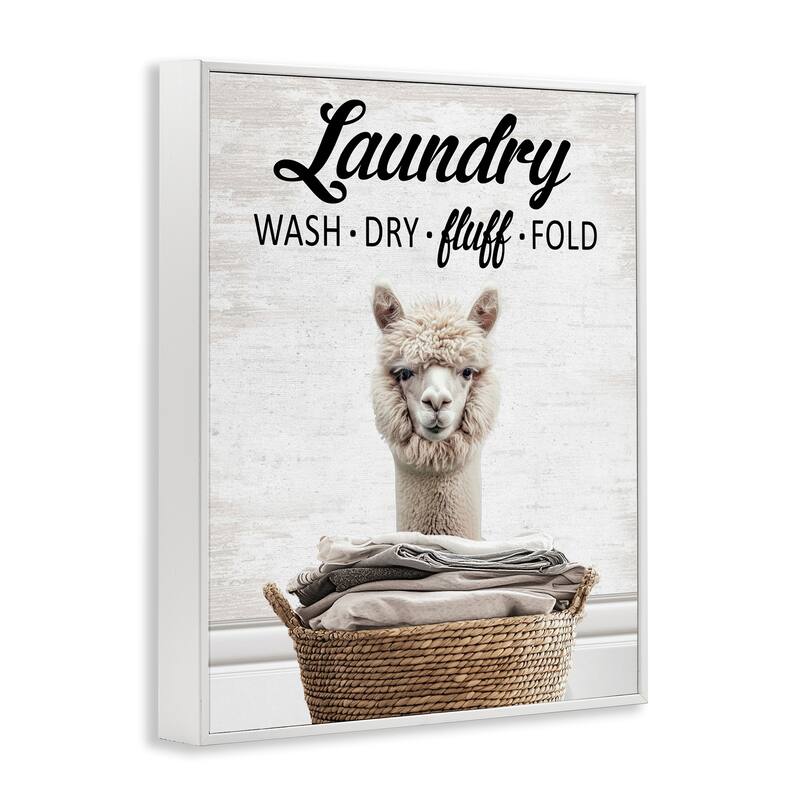 Stupell Wash Dry Fluff Laundry Framed Giclee Art Design By Lettered and Lined