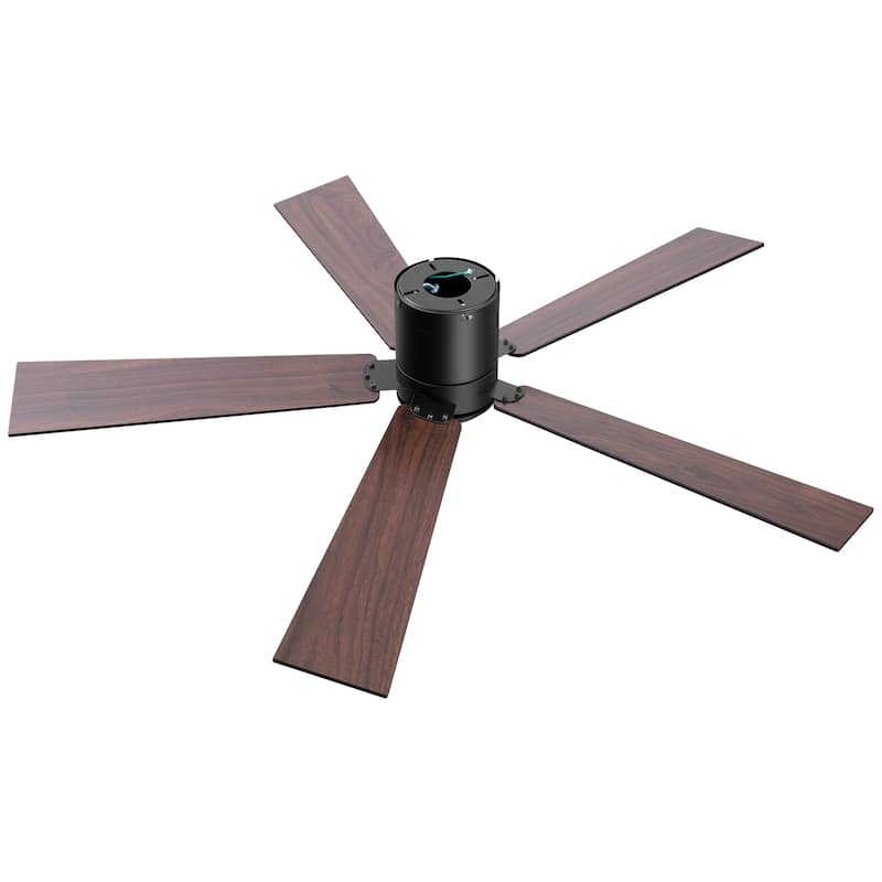 2 Set 42-inch Flush Mount Ceiling Fan No Light with Remote(5 Reversible Blades)