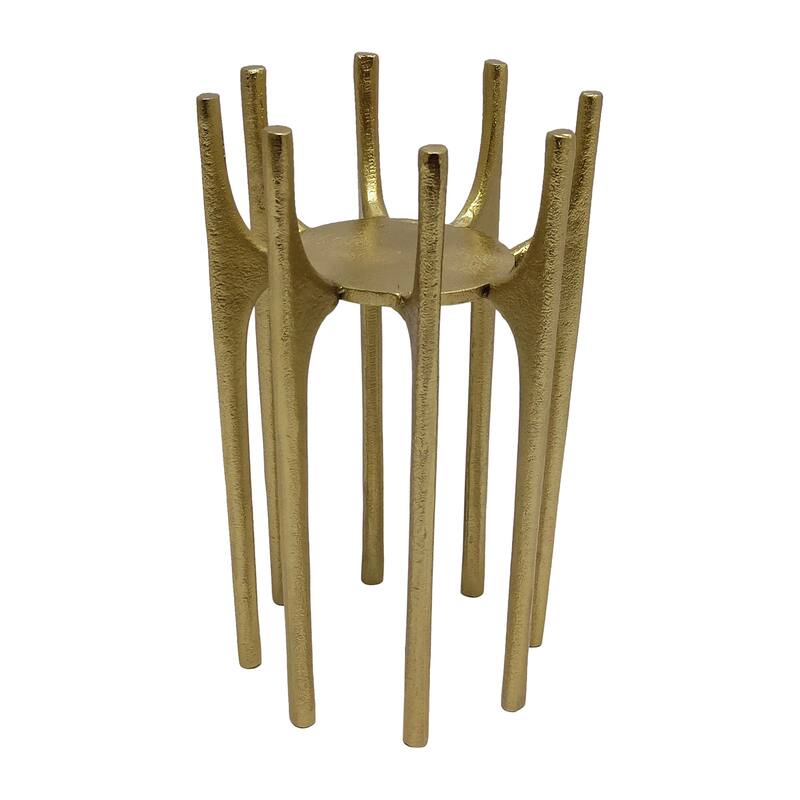Sagebrook Home Modern Metal, Candleholder With Spike Legs, Gold, Novelty - 5" x 5" x 8" - Gold