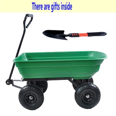 Garden Dump Cart Wagon, Trolley Cart, 75-liter - 36.60"Lx19.55"Wx20.08"H