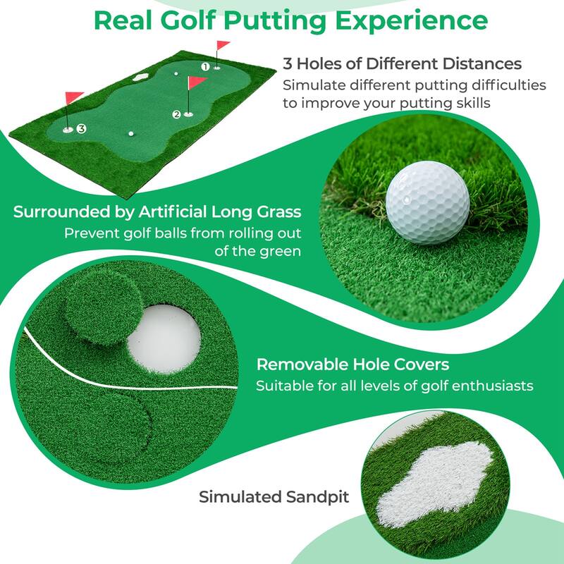 Costway 10 x 3.3/5 FT Golf Putting Green Professional Golf Training