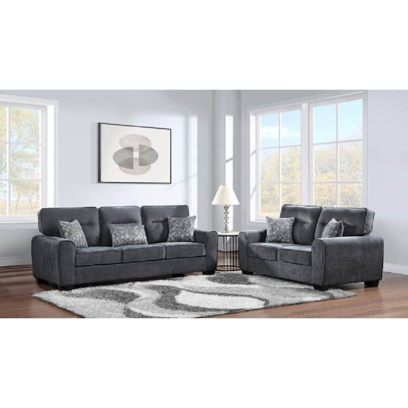 2 Piece Living Room Sofa Set Chenille Fabric 3+2 Seater Couch Set