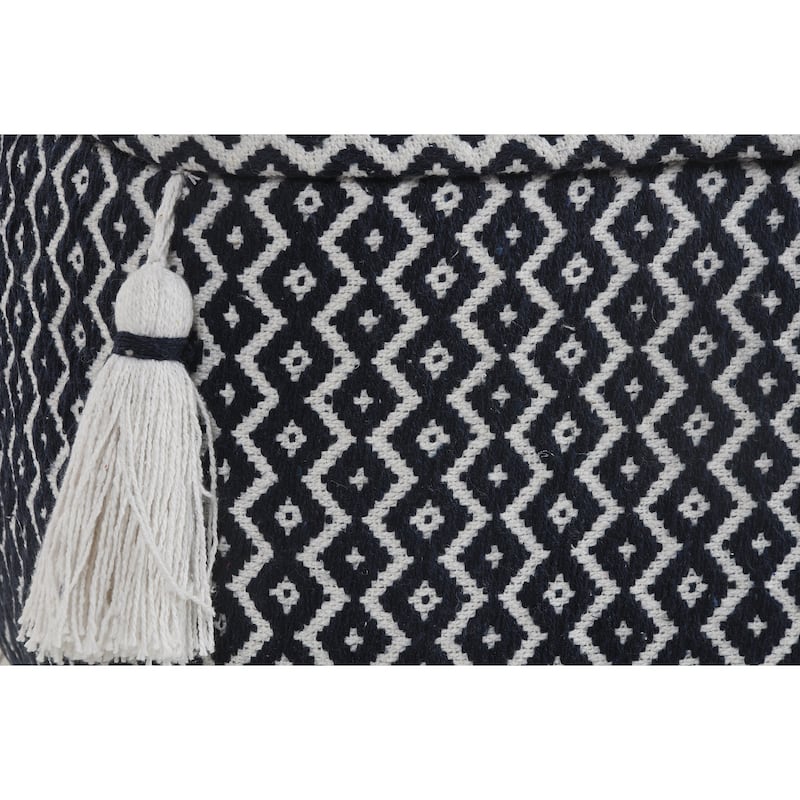 Sevita Navy and Ivory Diamond Pouf