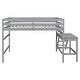 preview thumbnail 9 of 8, Gray Full Pine Loft Bed with Platform & Ladder