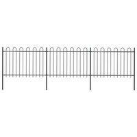 vidaXL Garden Fence with Hoop Top Steel 16.7ft Black - Bed Bath ...