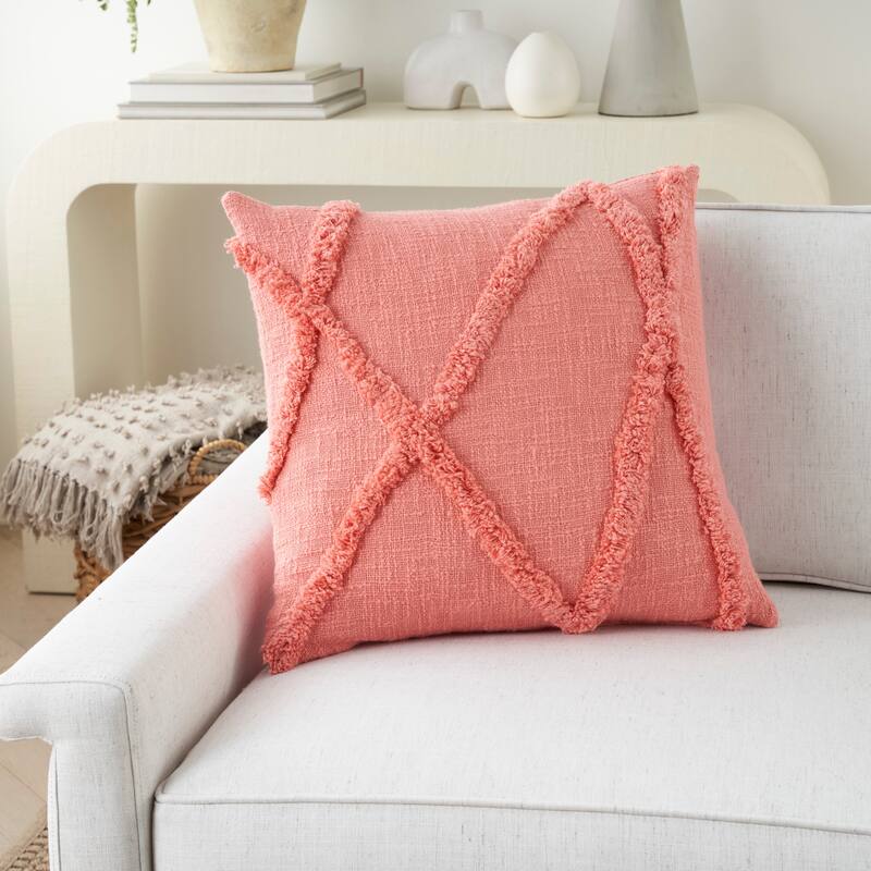 Mina Victory Distressed Diamond Boho Throw Pillow