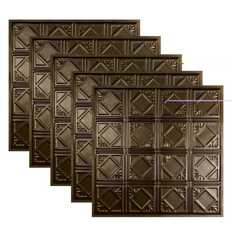 Great Lakes Tin Ludington Lay-in Ceiling Tile - Bronze Burst - 2 x 2