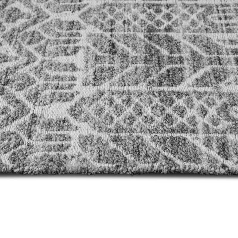 Wyndenhall Parrish 8 x 10 Area Rug Contemporary in Ivory and Grey - 8 ft x 10 ft 96"d x 120"w x 0.5" h