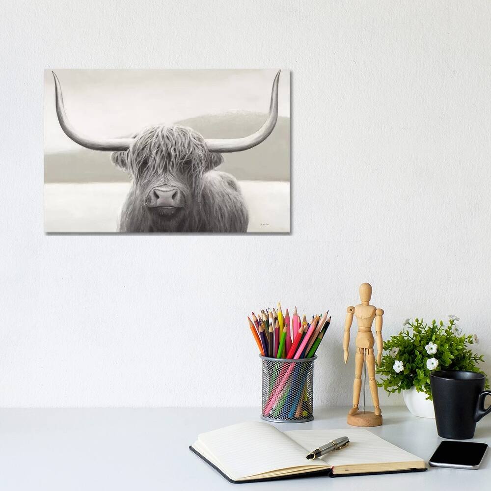 iCanvas "Highland Cow Neutral" by James Wiens Canvas Print