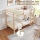 preview thumbnail 37 of 41, Twin over Twin Wooden Bunk Bed,High Guardrail,Ladder,Kids Teens,Dorm