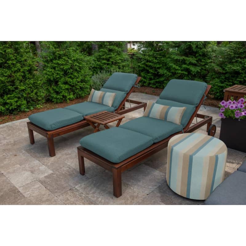 Casual Cushion Sunbrella® Fabric 1-Piece Outdoor Chaise Cushion, 22.5"W x 74"L - 22.5"W x 74"L