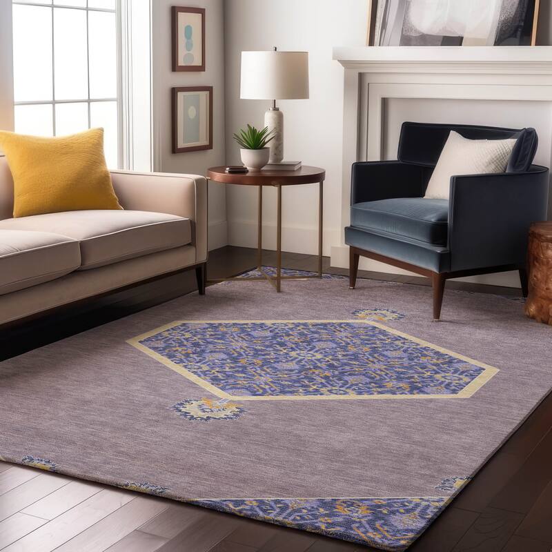 Premium Washable Super Soft Traditional Global Mayfield Rug - Lavender - 3' x 5'
