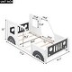 preview thumbnail 5 of 10, Twin Size Classic Car-Themed Platform Bed with Decorative Wheels and Side Doors, Features Sturdy Pine