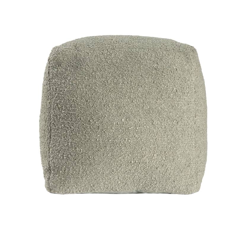 HomeRoots 18" Sage Boucle Pouf Ottoman