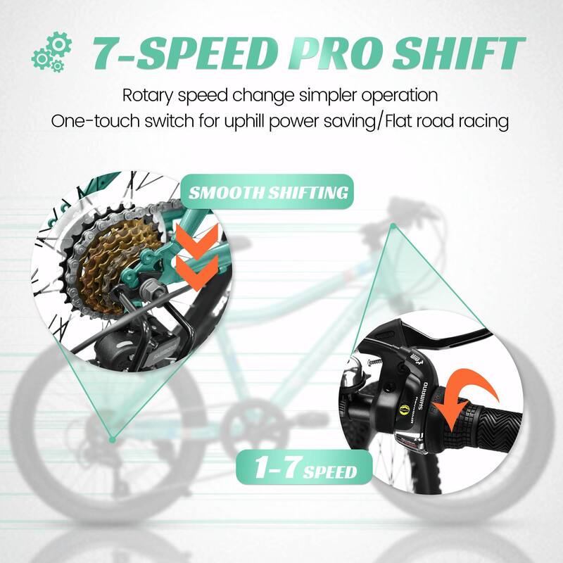 20-Inch Kids' Bike - 7-Speed, Boys & Girls Mountain Bike for Ages 6-12