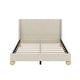 preview thumbnail 5 of 5, Queen Size Velvet Upholstered Platform Bed w/Wingback Headboard,Cream