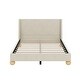 preview thumbnail 5 of 5, Queen Size Wooden Bed Frame,Velvet Upholstered Platform Bed,Cream