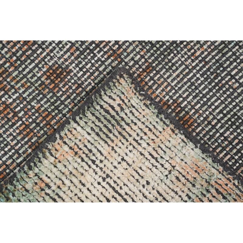 Hand Knotted Oriental Viscose Silk Carpet Modern Abstract Multi-Colored Abstract Area Rug - 9' 1'' X 6' 0''