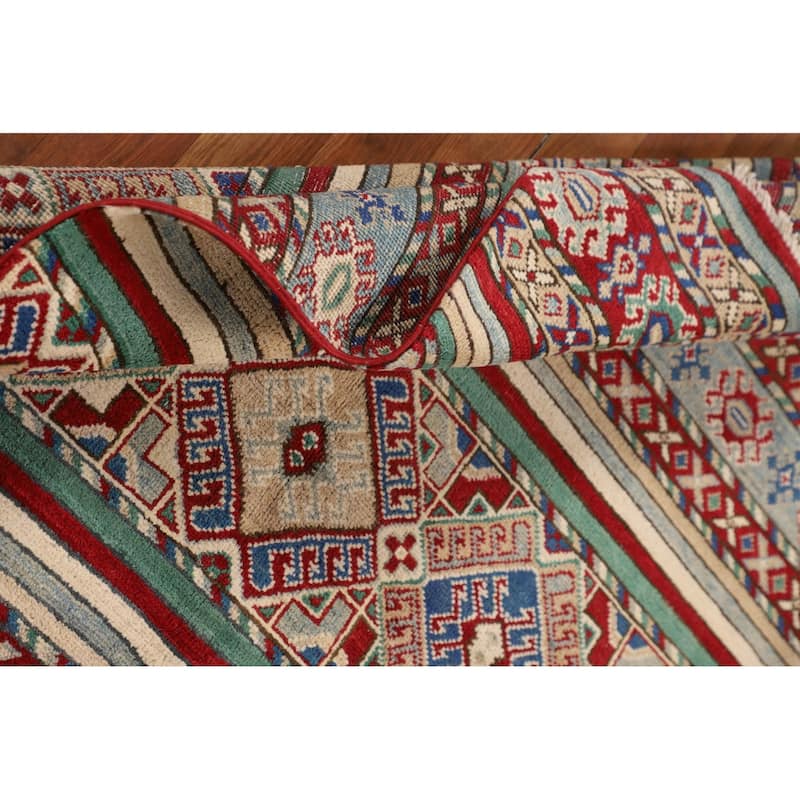 Kazak Area Rug Handmade Traditional Oriental Wool Carpet - 3'10" x 5'10"