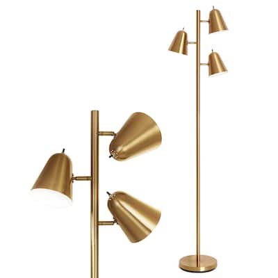 Tree Floor Lamp with 3 Adjustable - Gold
