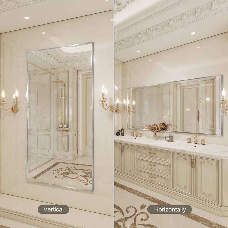 QuivaraView Wall Mounted Aluminum Frame Bathroom Vanity Mirror