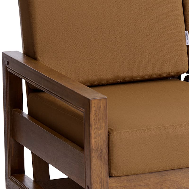Patio Teak Wood Outdoor Loveseat with Cushion