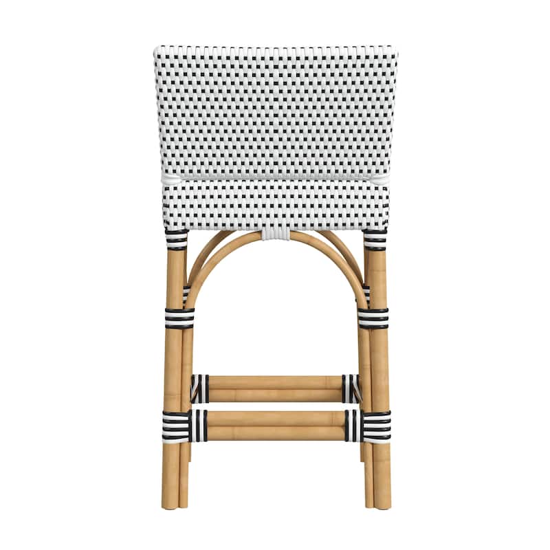 Amalfi 24.5 in. Seat Height Outdoor Counter Stool with Back