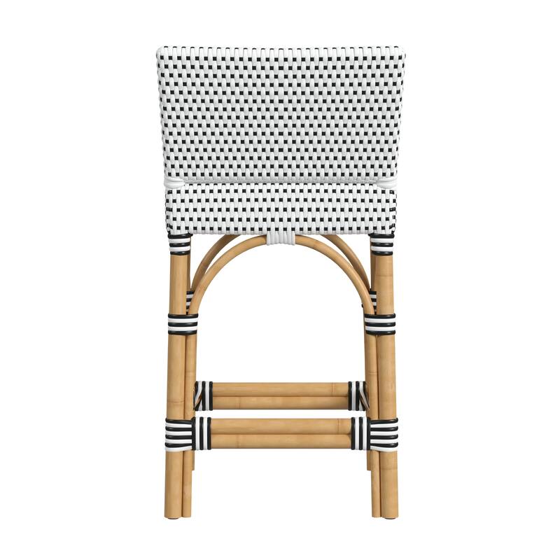 Serienna 24.5"H Seat Rattan Low Back Counter Stool
